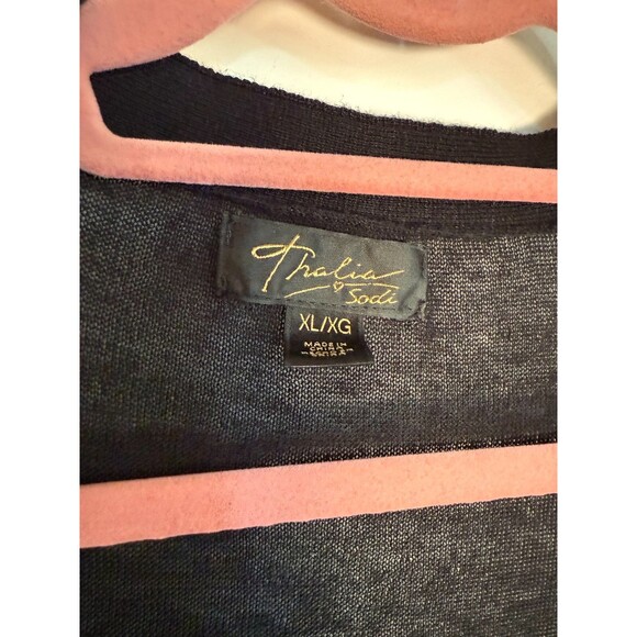 Thalia Sodi Women's Lurex Duster Cardigan Black Size X-Large Lightweight Open - Picture 3 of 6